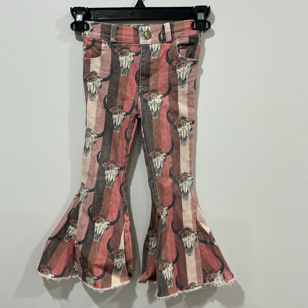 Bella Breez Boutique Western Cowgirl Rodeo Flare Pants Size 5 - 6